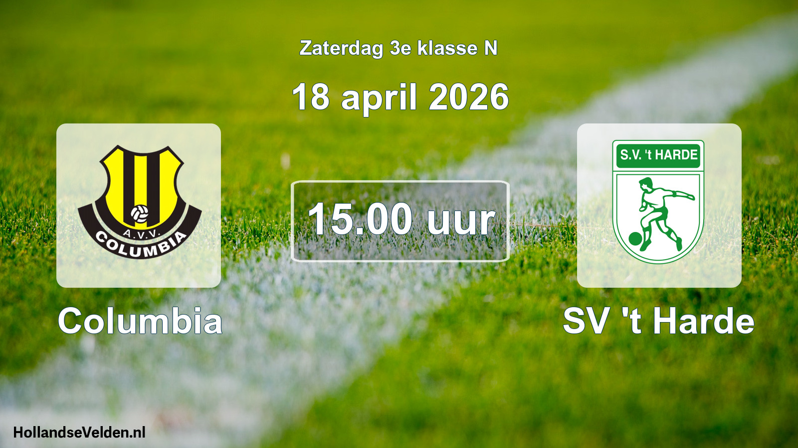 Scheduled Match: Columbia - SV 't Harde (18 April 2026)