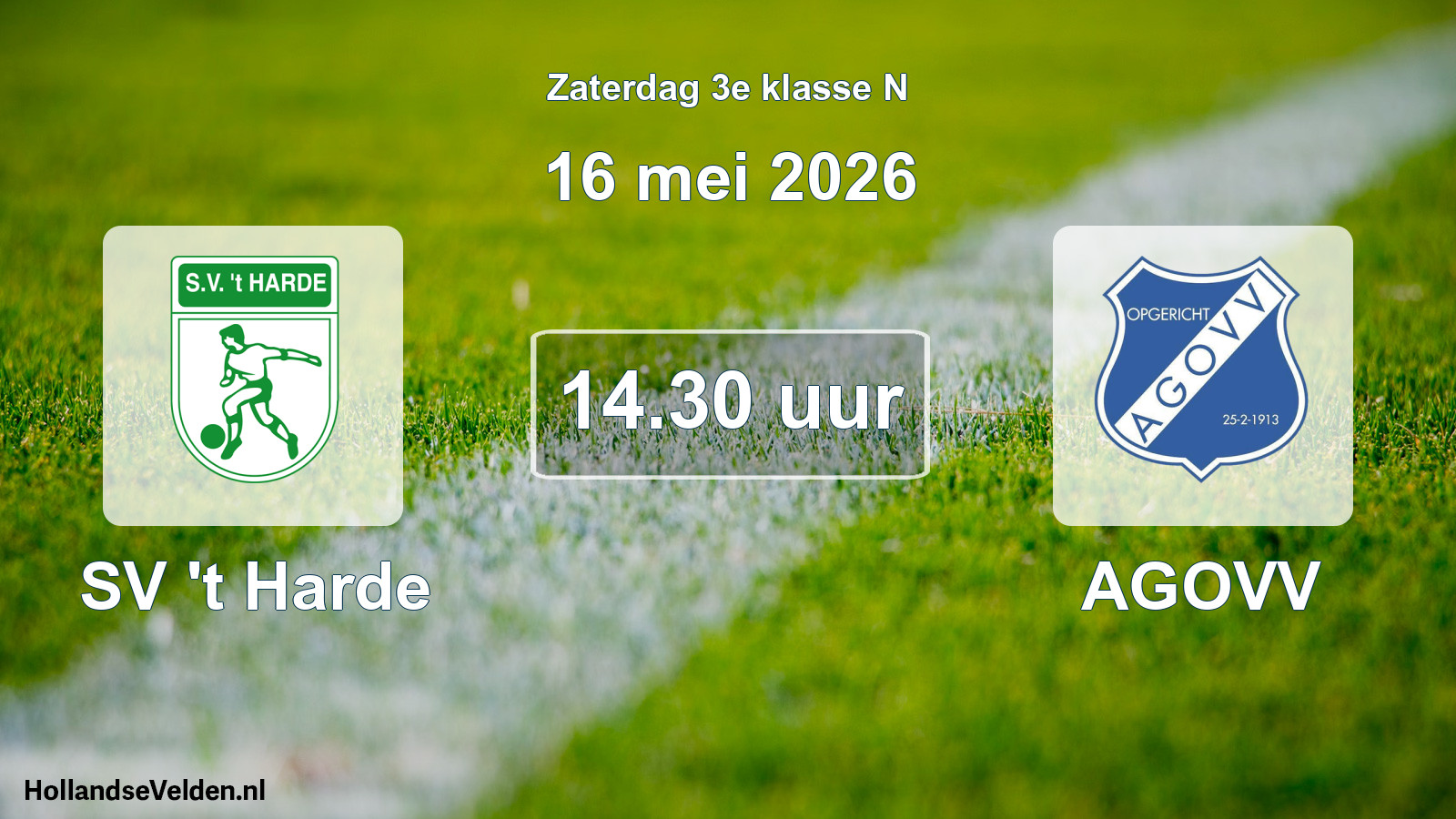 Scheduled Match: SV 't Harde - AGOVV (16 May 2026)
