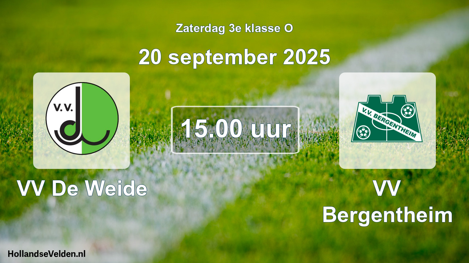 Scheduled Match: VV De Weide - VV Bergentheim (20 September 2025)