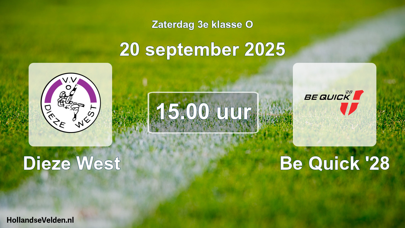 Scheduled Match: Dieze West - Be Quick '28 (20 September 2025)