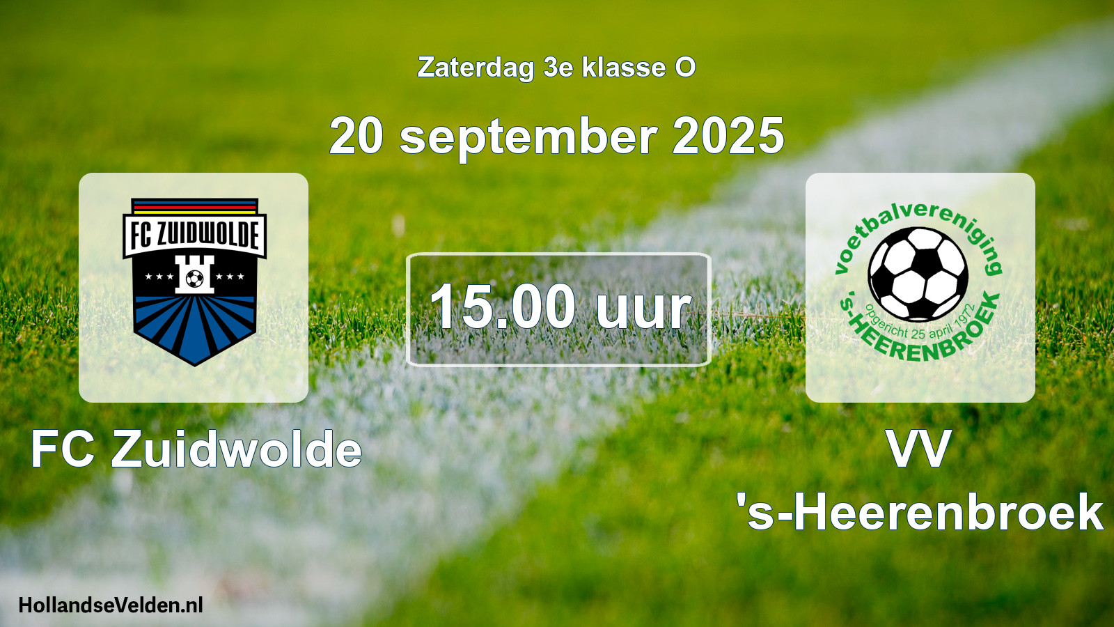 Scheduled Match: FC Zuidwolde - VV 's-Heerenbroek (20 September 2025)