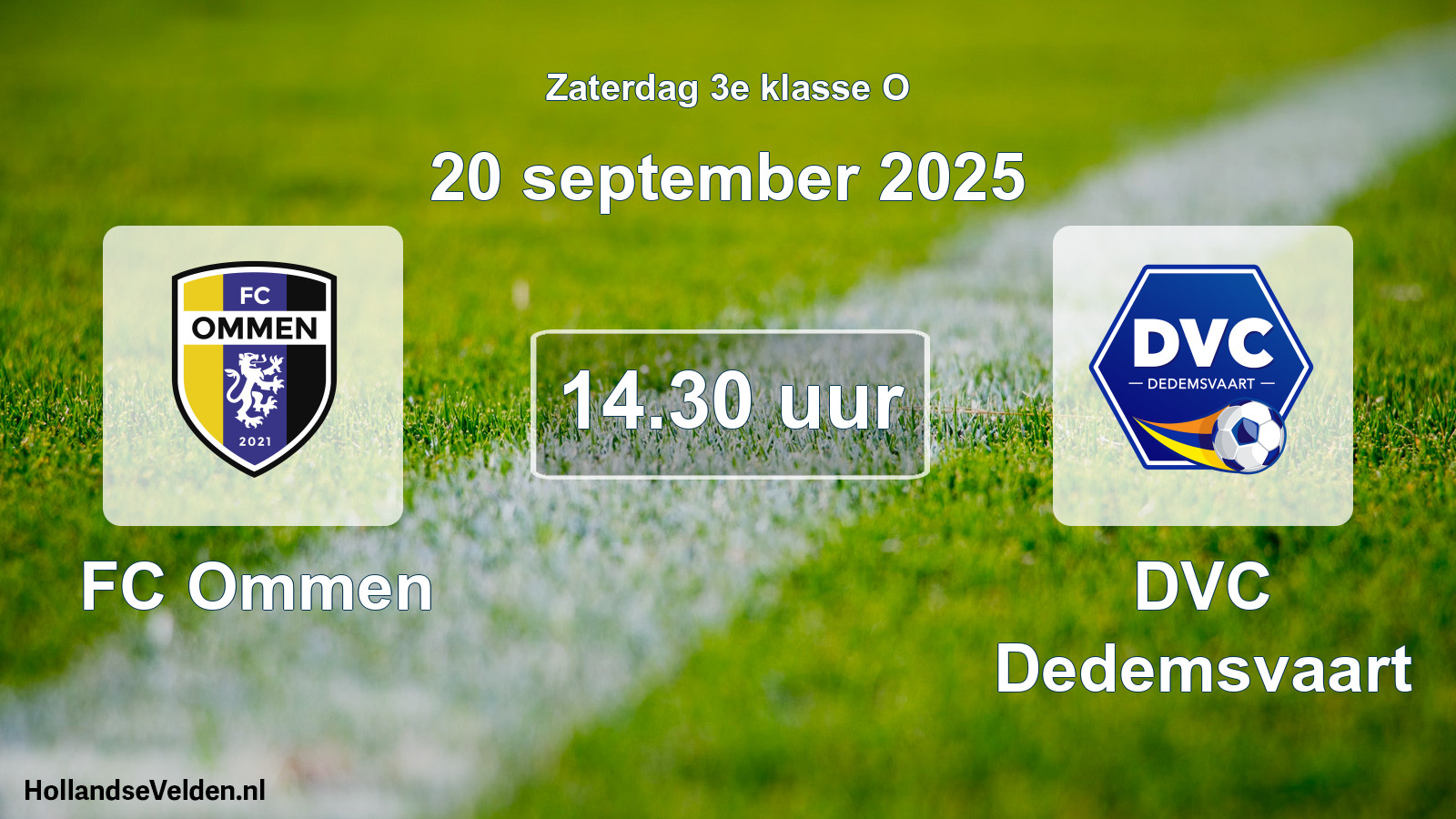 Scheduled Match: FC Ommen - DVC Dedemsvaart (20 September 2025)