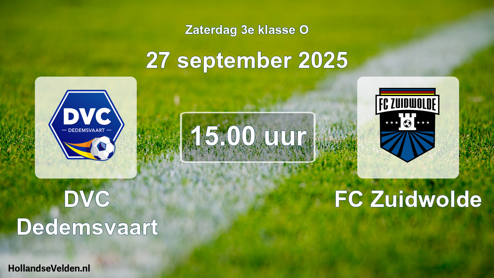 Scheduled Match: DVC Dedemsvaart - FC Zuidwolde (27 September 2025)