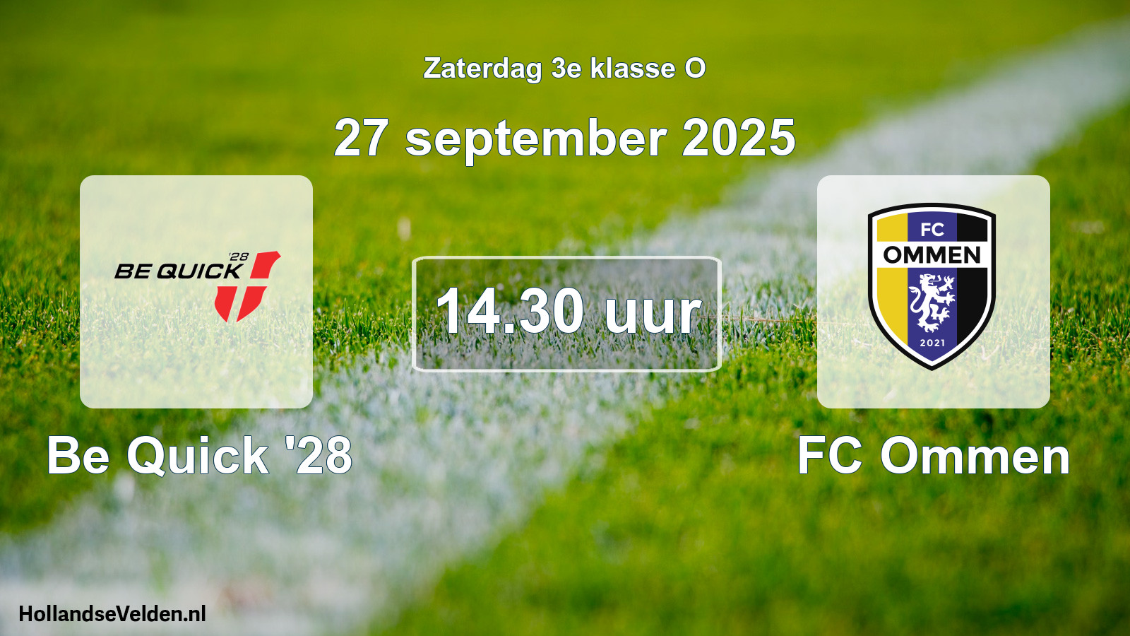 Scheduled Match: Be Quick '28 - FC Ommen (27 September 2025)