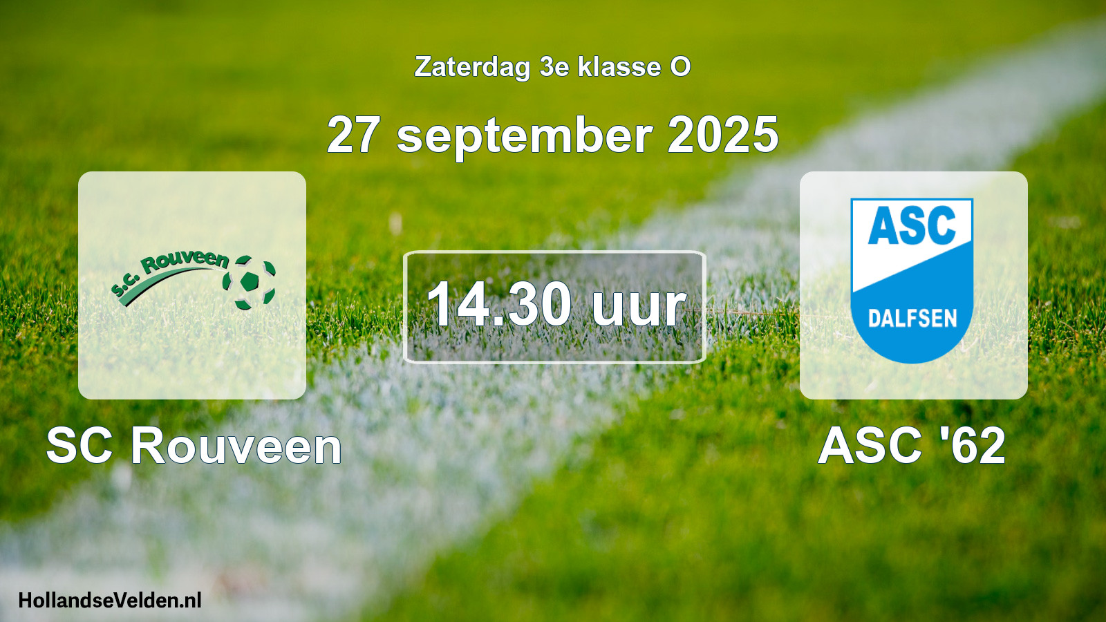 Scheduled Match: SC Rouveen - ASC '62 (27 September 2025)