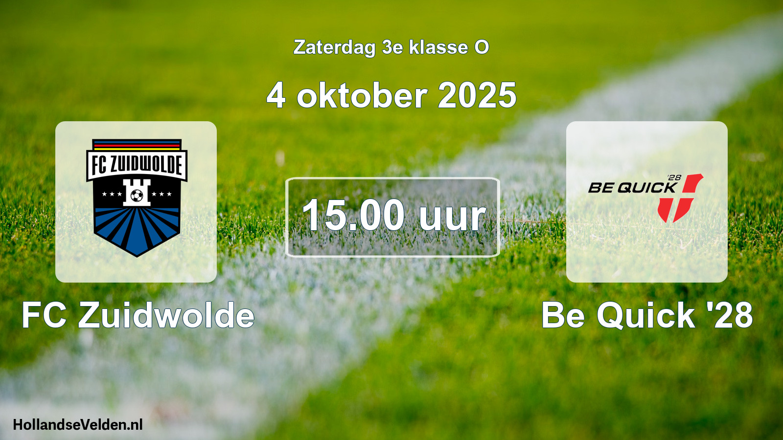 Scheduled Match: FC Zuidwolde - Be Quick '28 (4 October 2025)