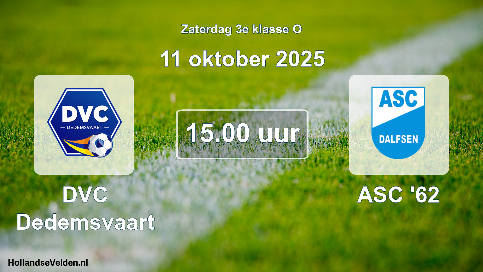 Scheduled Match: DVC Dedemsvaart - ASC '62 (11 October 2025)