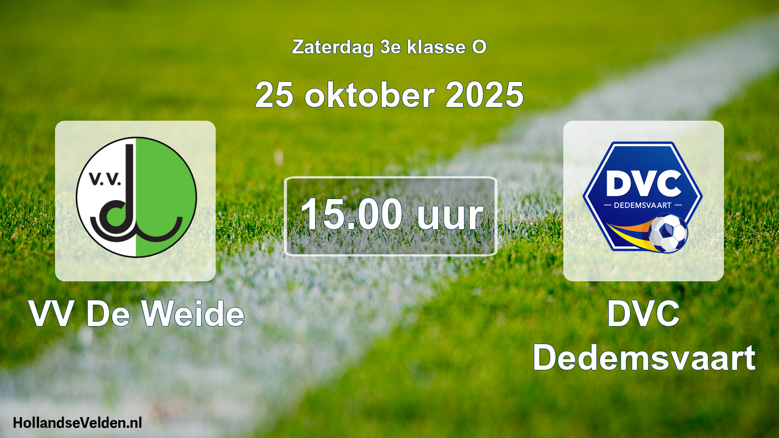 Scheduled Match: VV De Weide - DVC Dedemsvaart (25 October 2025)