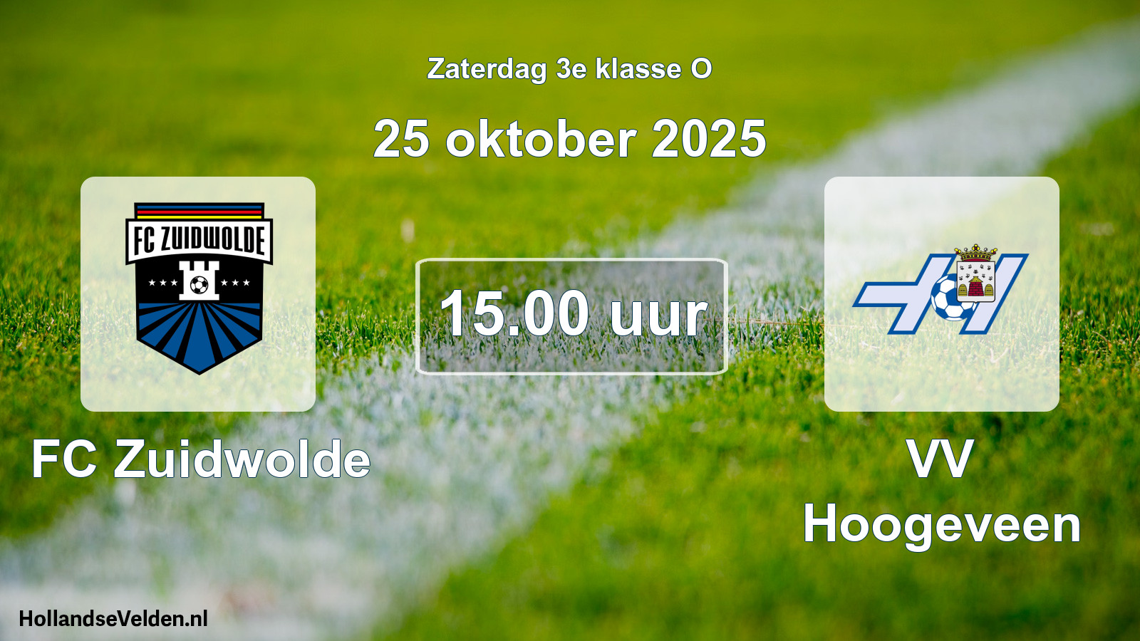 Scheduled Match: FC Zuidwolde - VV Hoogeveen (25 October 2025)