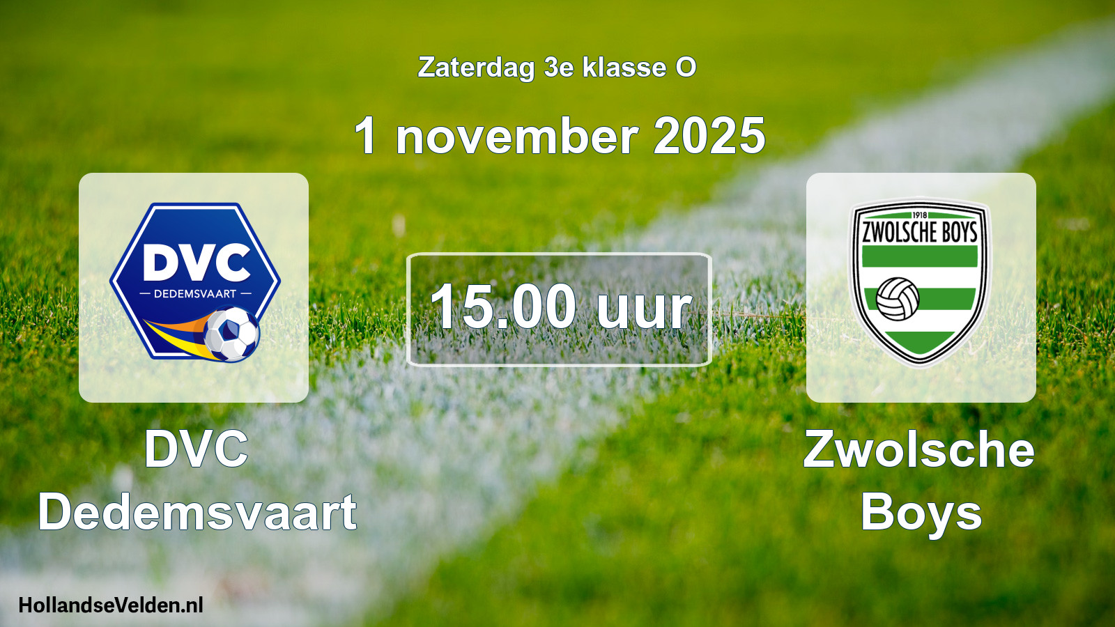 Geplande wedstrijd: DVC Dedemsvaart - Zwolsche Boys (1 november 2025)