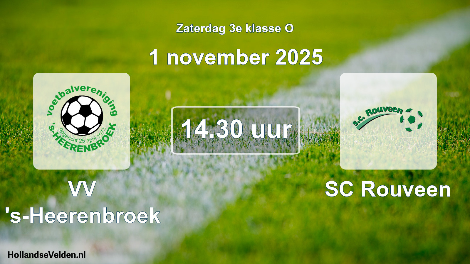 Geplande wedstrijd: VV 's-Heerenbroek - SC Rouveen (1 november 2025)