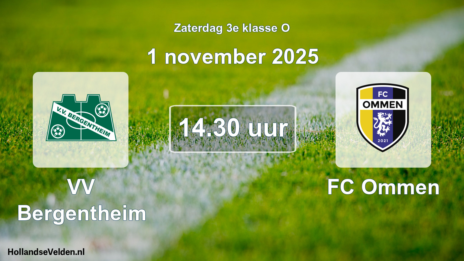 Geplande wedstrijd: VV Bergentheim - FC Ommen (1 november 2025)