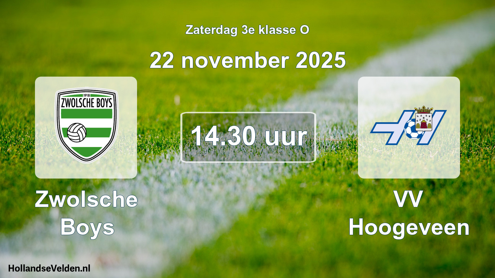 Geplande wedstrijd: Zwolsche Boys - VV Hoogeveen (22 november 2025)
