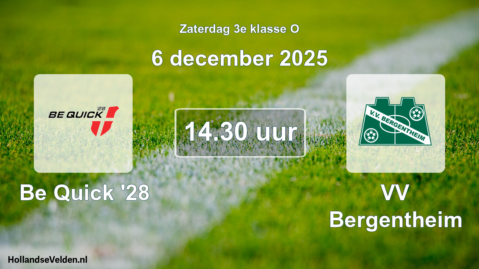 Geplande wedstrijd: Be Quick '28 - VV Bergentheim (6 december 2025)