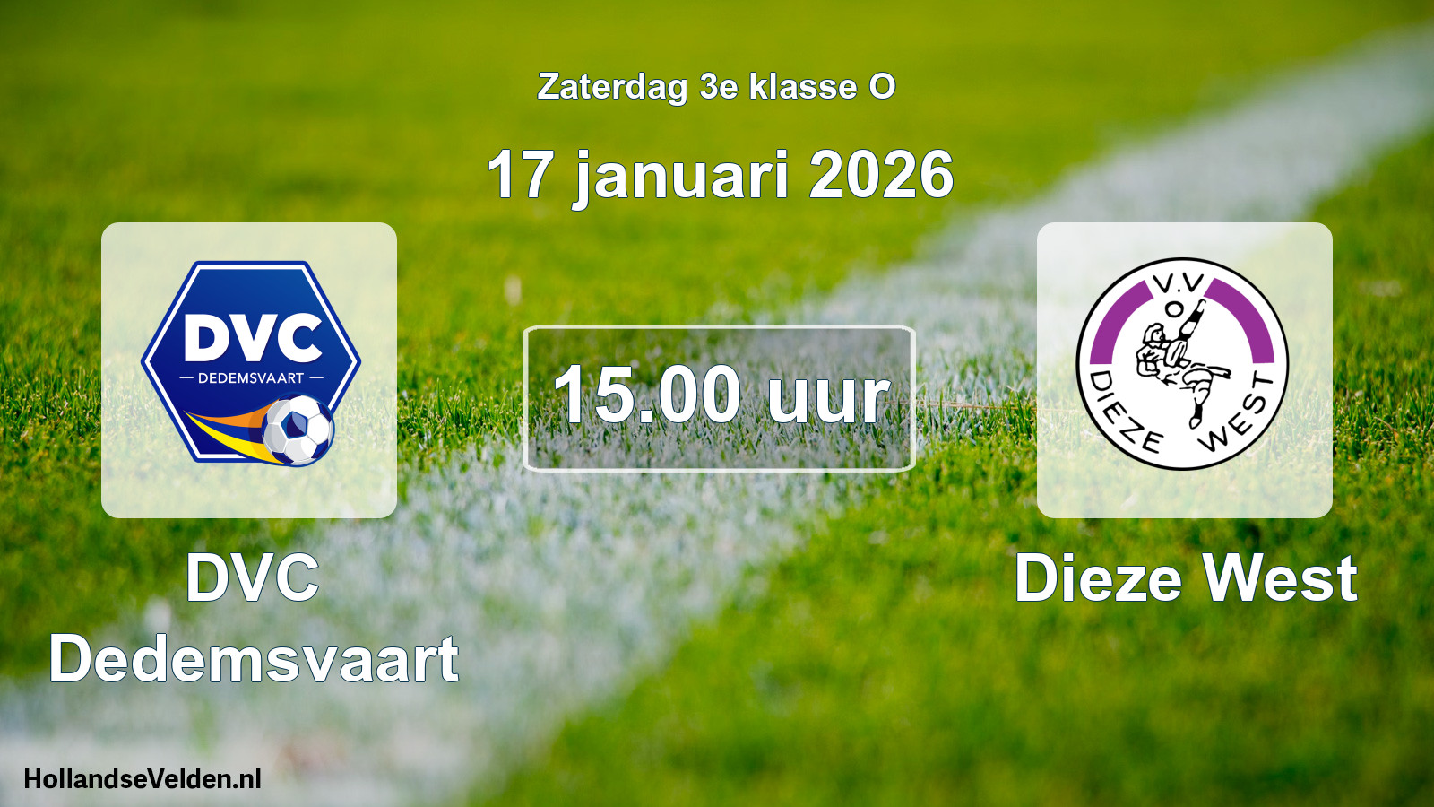Geplande wedstrijd: DVC Dedemsvaart - Dieze West (17 januari 2026)