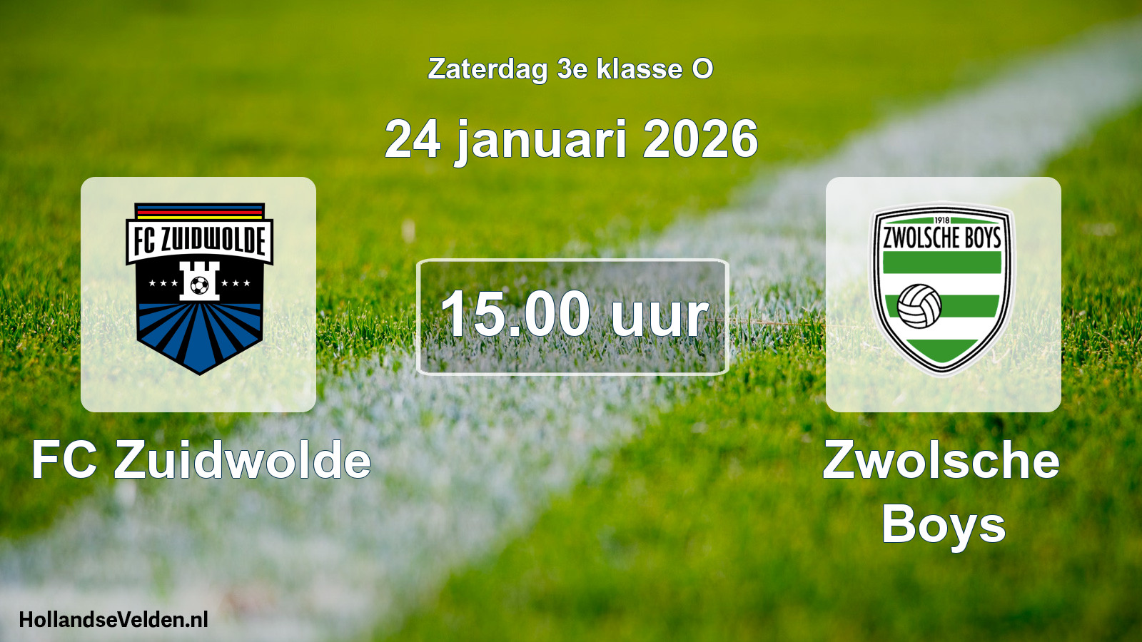 Scheduled Match: FC Zuidwolde - Zwolsche Boys (24 January 2026)
