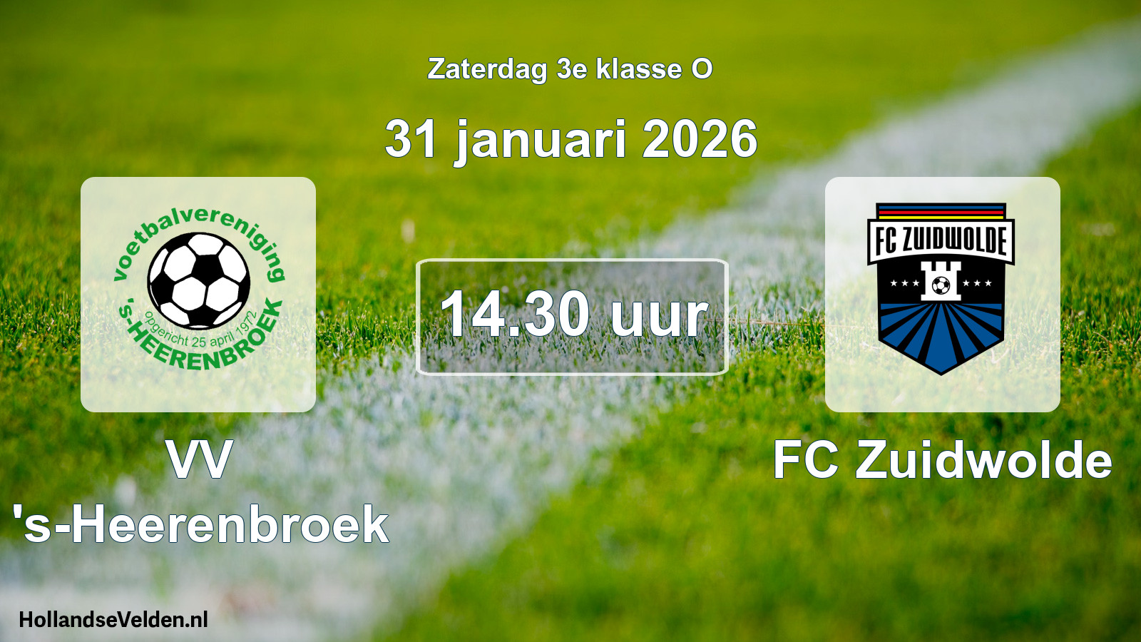 Scheduled Match: VV 's-Heerenbroek - FC Zuidwolde (31 January 2026)