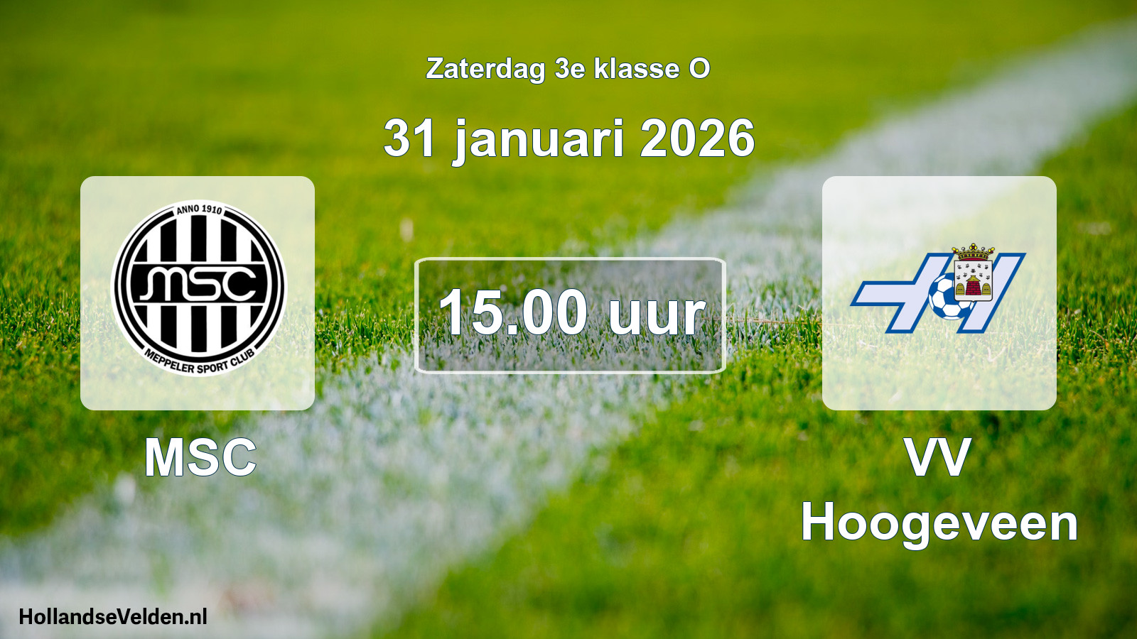 Scheduled Match: MSC - VV Hoogeveen (31 January 2026)