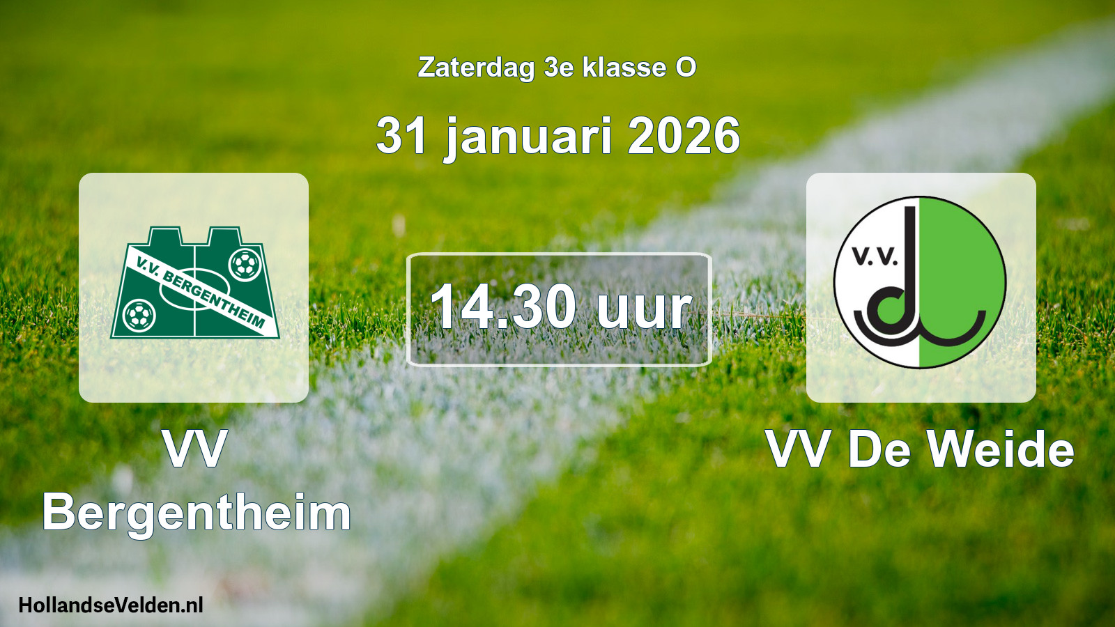 Scheduled Match: VV Bergentheim - VV De Weide (31 January 2026)