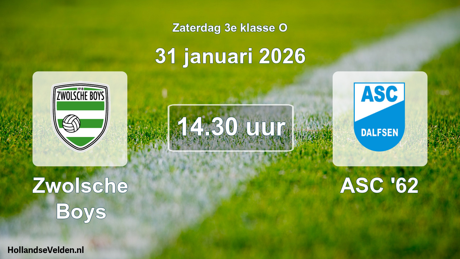 Geplande wedstrijd: Zwolsche Boys - ASC '62 (31 januari 2026)