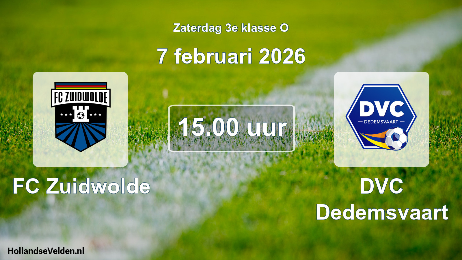 Scheduled Match: FC Zuidwolde - DVC Dedemsvaart (7 February 2026)