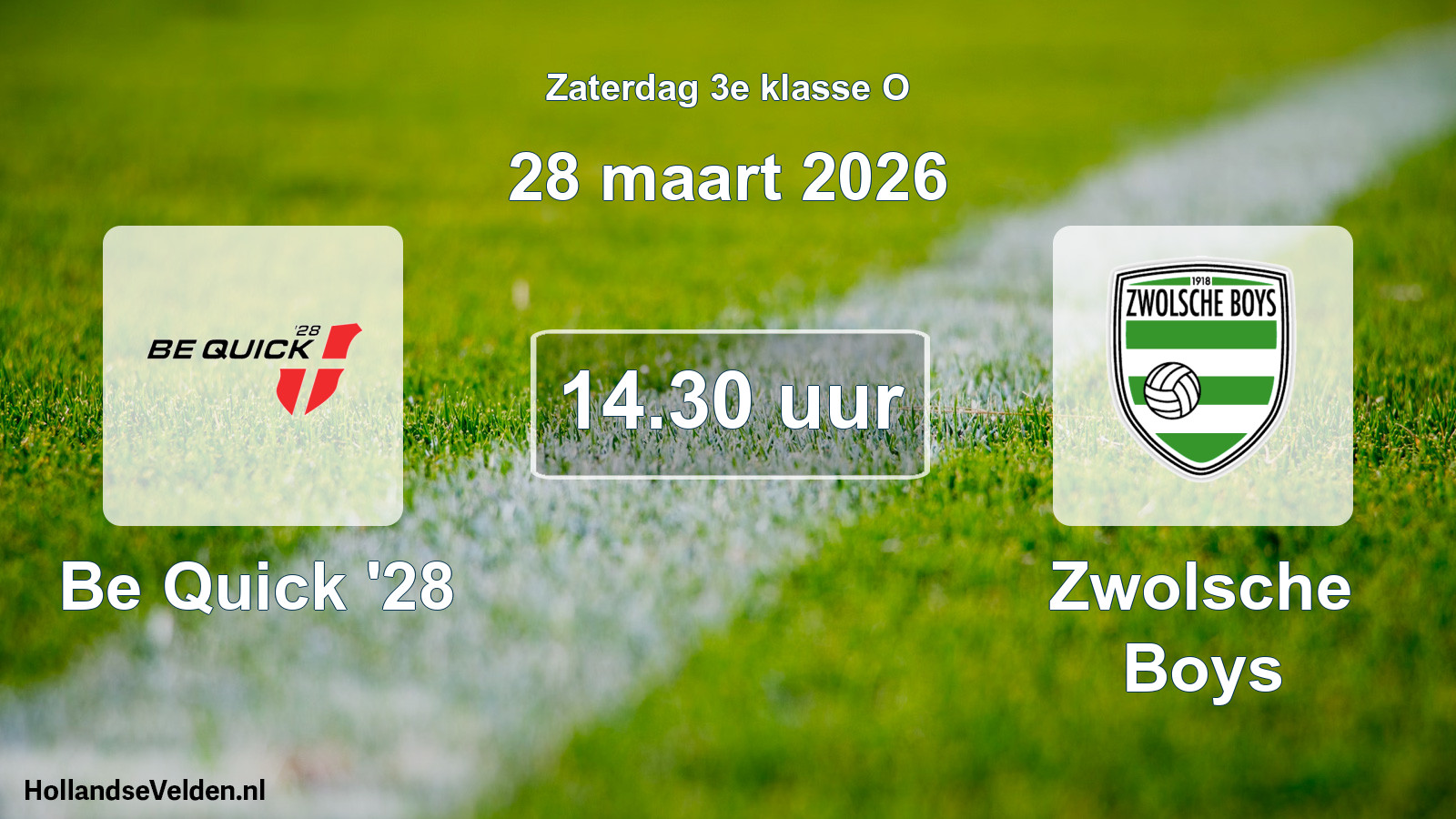Scheduled Match: Be Quick '28 - Zwolsche Boys (28 March 2026)
