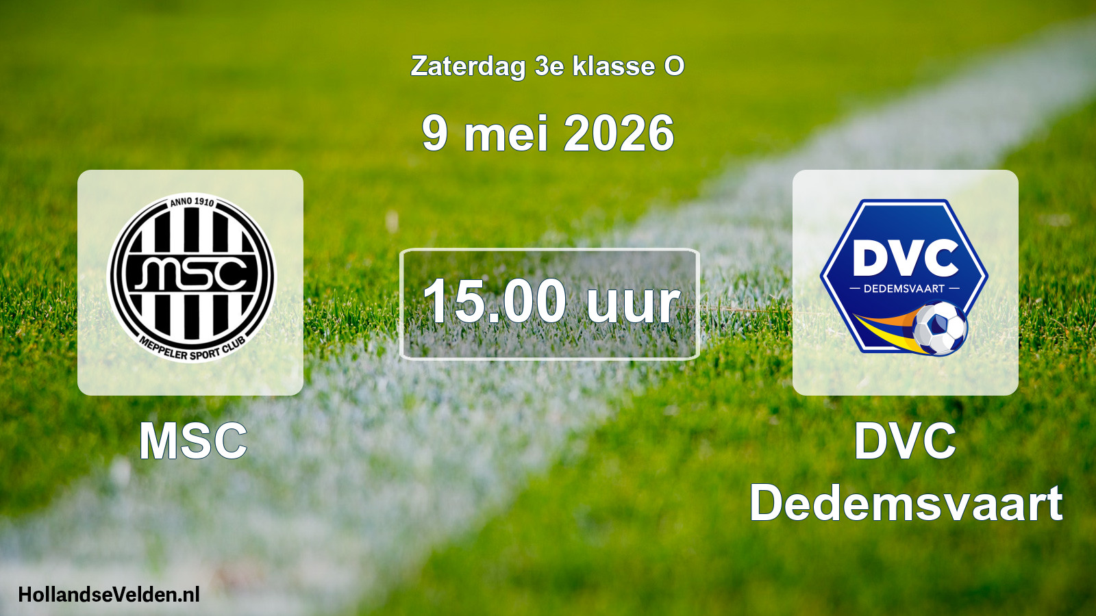 Scheduled Match: MSC - DVC Dedemsvaart (9 May 2026)