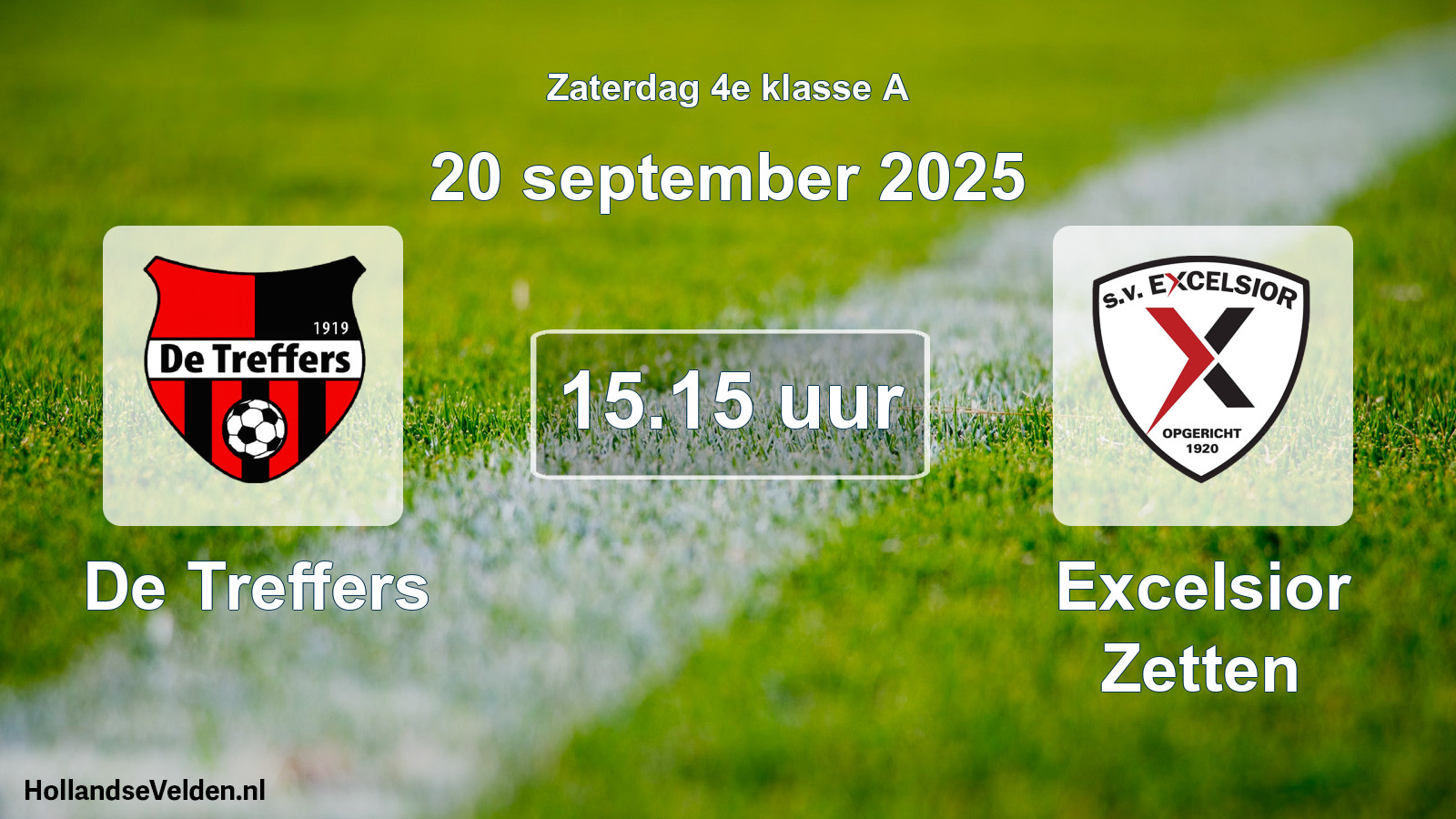 Geplande wedstrijd: De Treffers - Excelsior Zetten (20 september 2025)