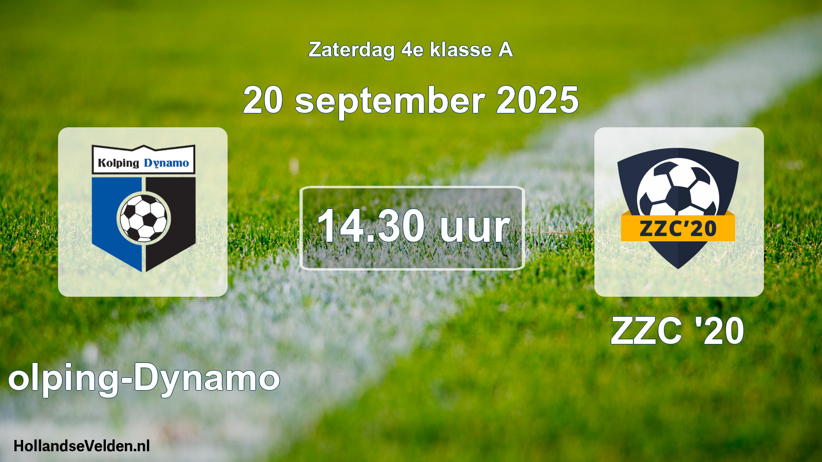 Geplande wedstrijd: Kolping-Dynamo - ZZC '20 (20 september 2025)