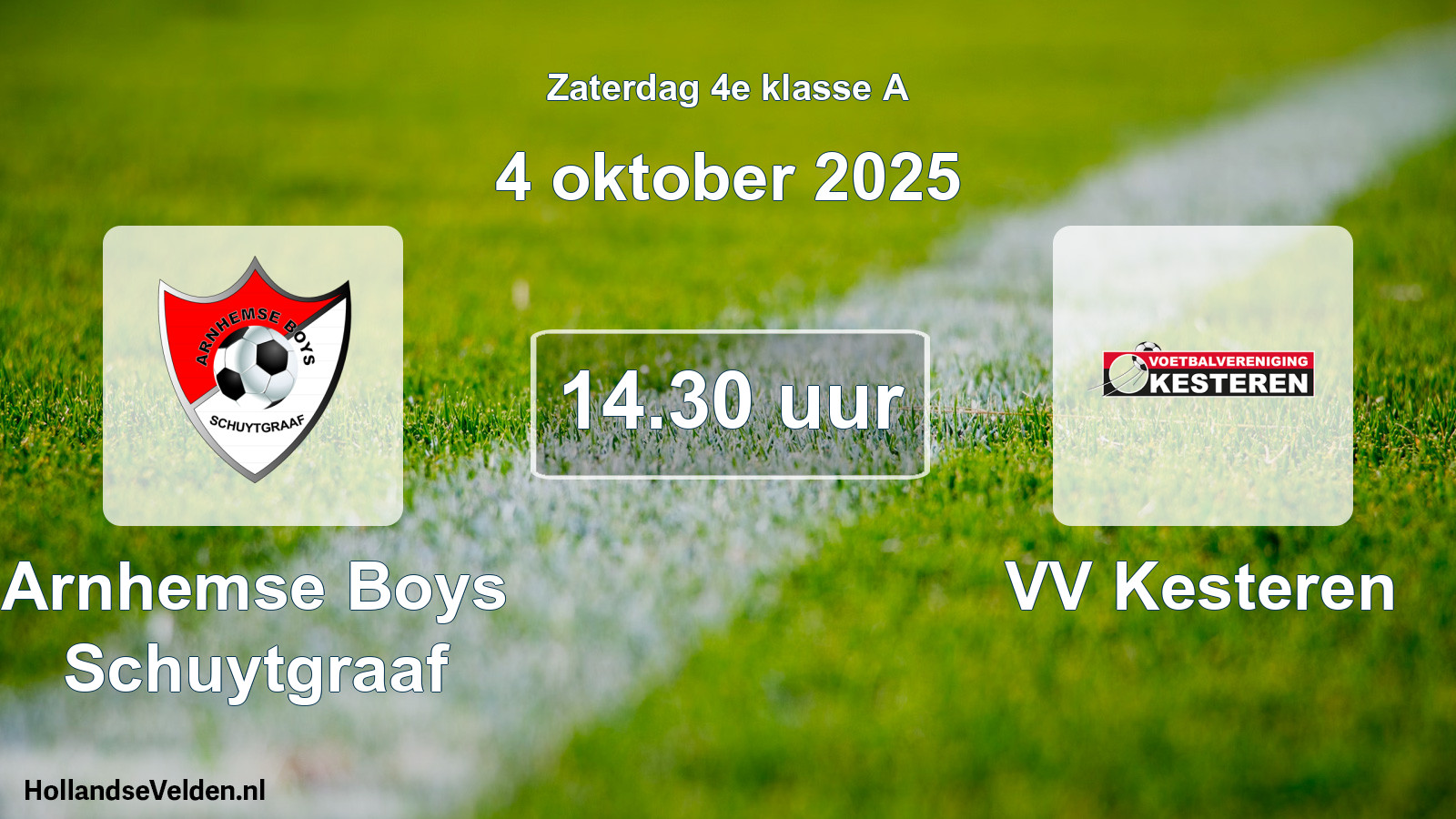 Geplande wedstrijd: Arnhemse Boys Schuytgraaf - VV Kesteren (4 oktober 2025)