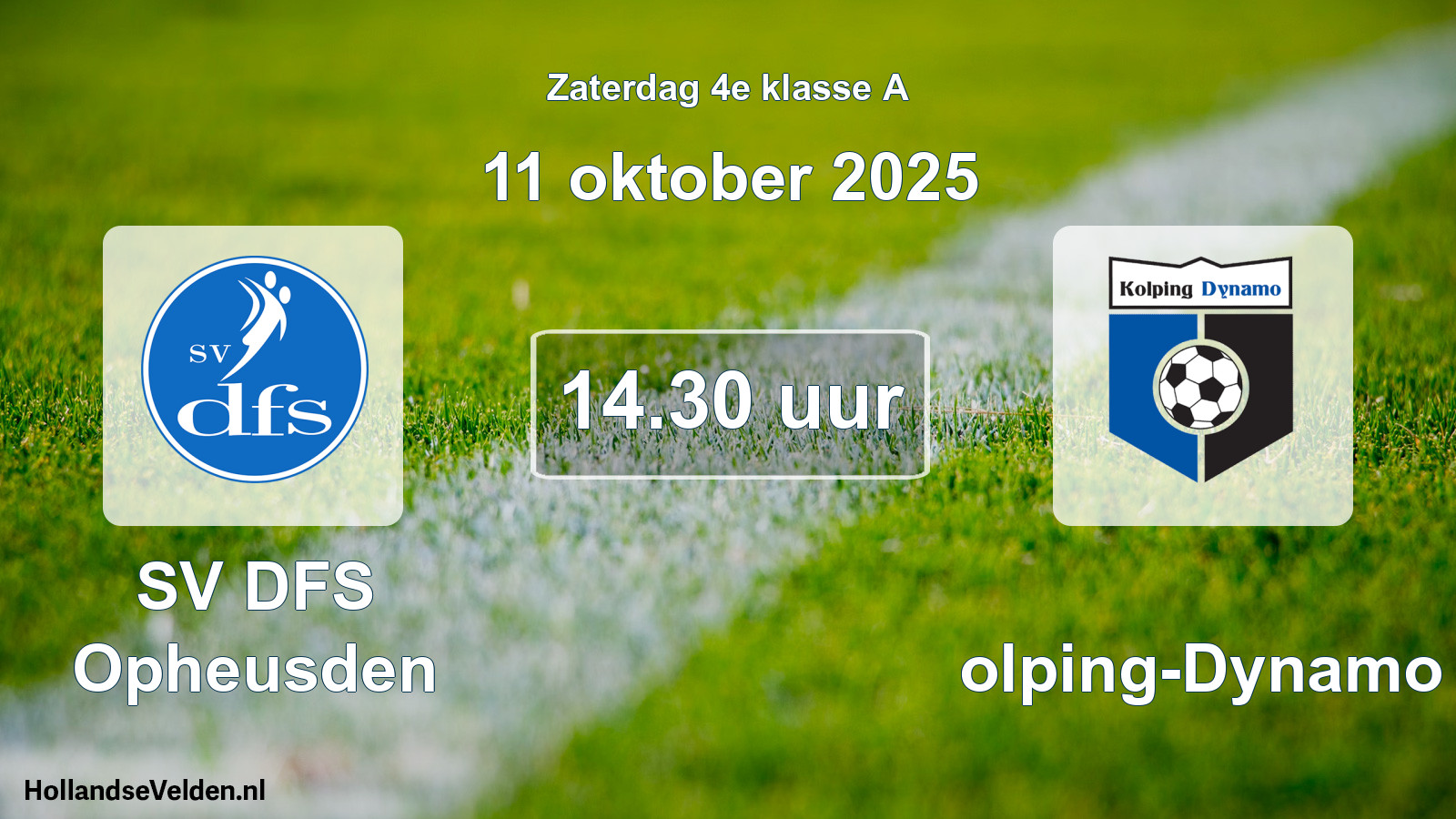 Geplande wedstrijd: SV DFS Opheusden - Kolping-Dynamo (11 oktober 2025)