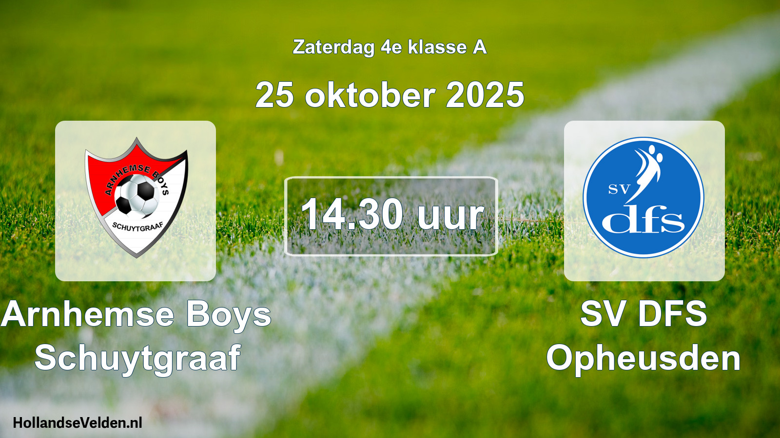 Scheduled Match: Arnhemse Boys Schuytgraaf - SV DFS Opheusden (25 October 2025)