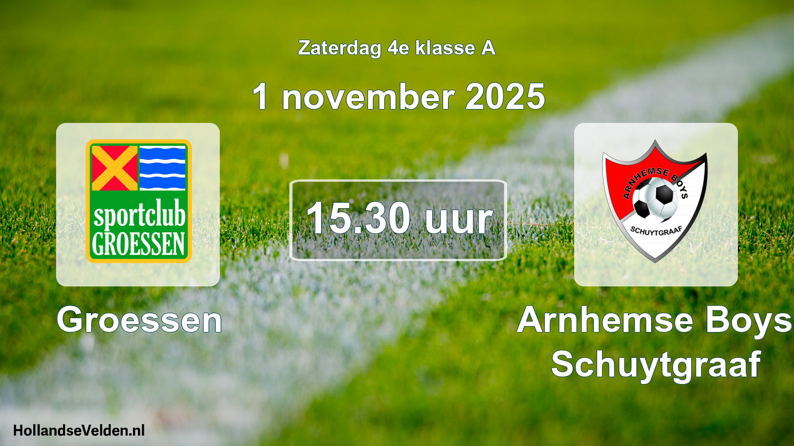 Geplande wedstrijd: Groessen - Arnhemse Boys Schuytgraaf (1 november 2025)