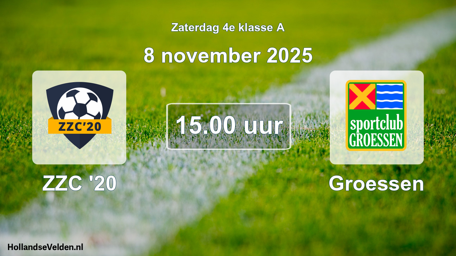 Geplande wedstrijd: ZZC '20 - Groessen (8 november 2025)