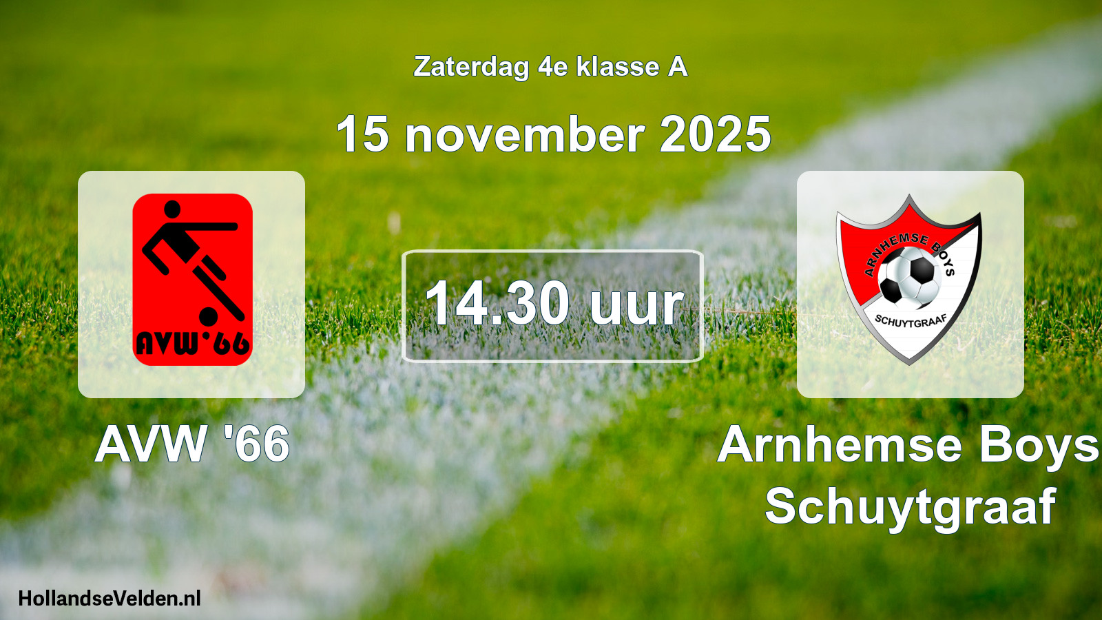 Scheduled Match: AVW '66 - Arnhemse Boys Schuytgraaf (15 November 2025)