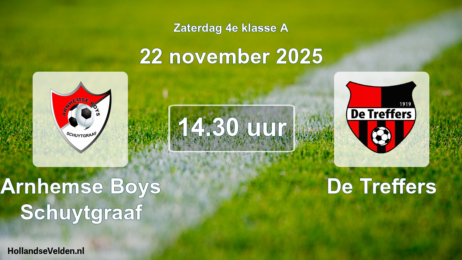 Geplande wedstrijd: Arnhemse Boys Schuytgraaf - De Treffers (22 november 2025)