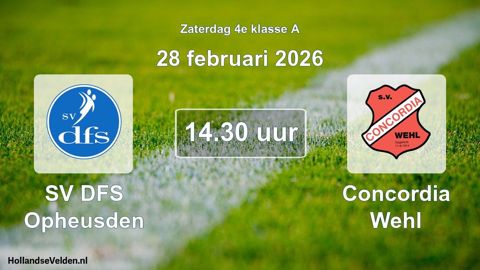 Scheduled Match: SV DFS Opheusden - Concordia Wehl (28 February 2026)