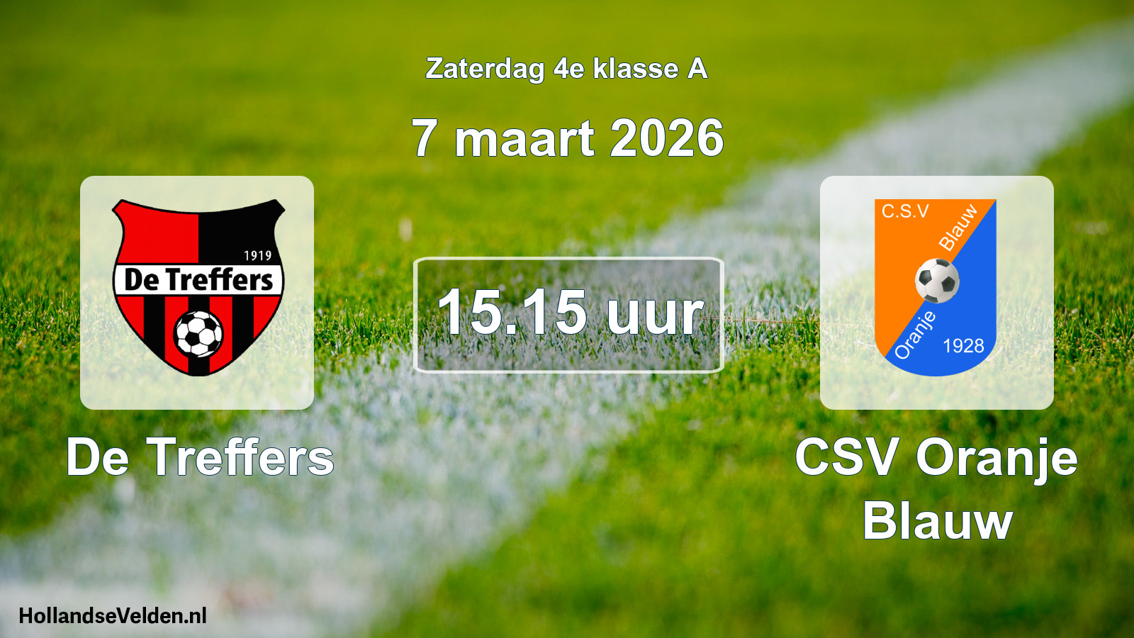 Geplande wedstrijd: De Treffers - CSV Oranje Blauw (7 maart 2026)