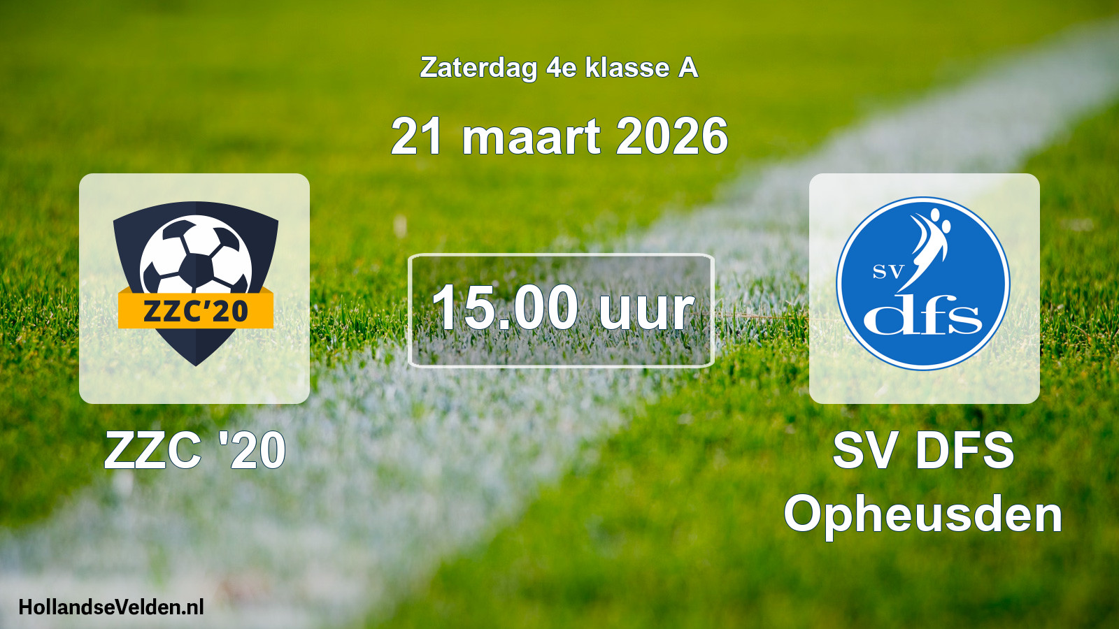 Geplande wedstrijd: ZZC '20 - SV DFS Opheusden (21 maart 2026)