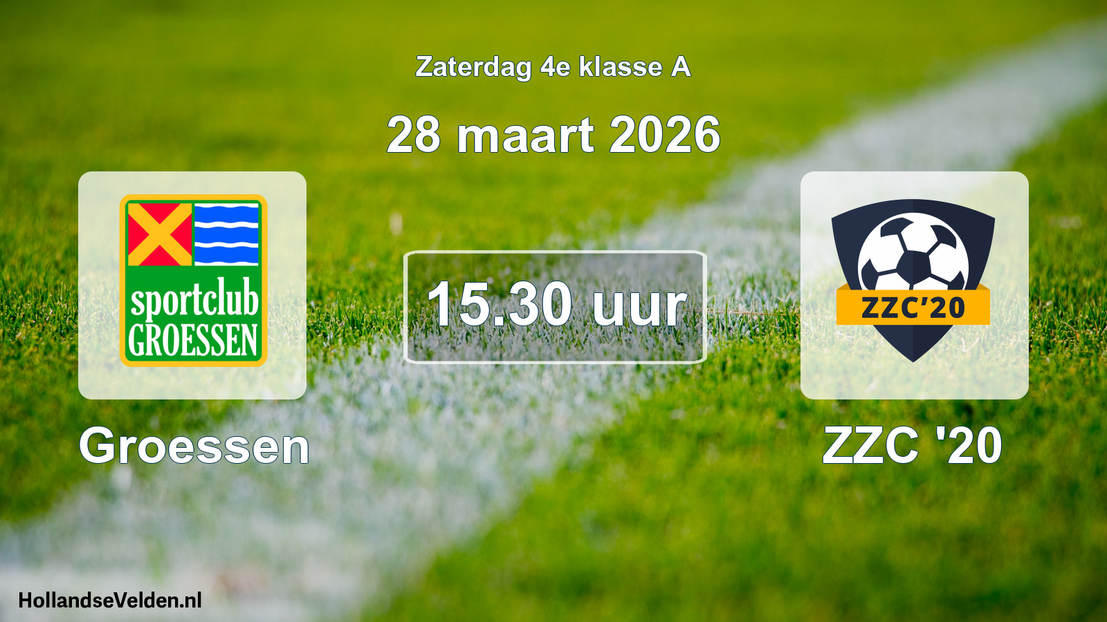 Geplande wedstrijd: Groessen - ZZC '20 (28 maart 2026)