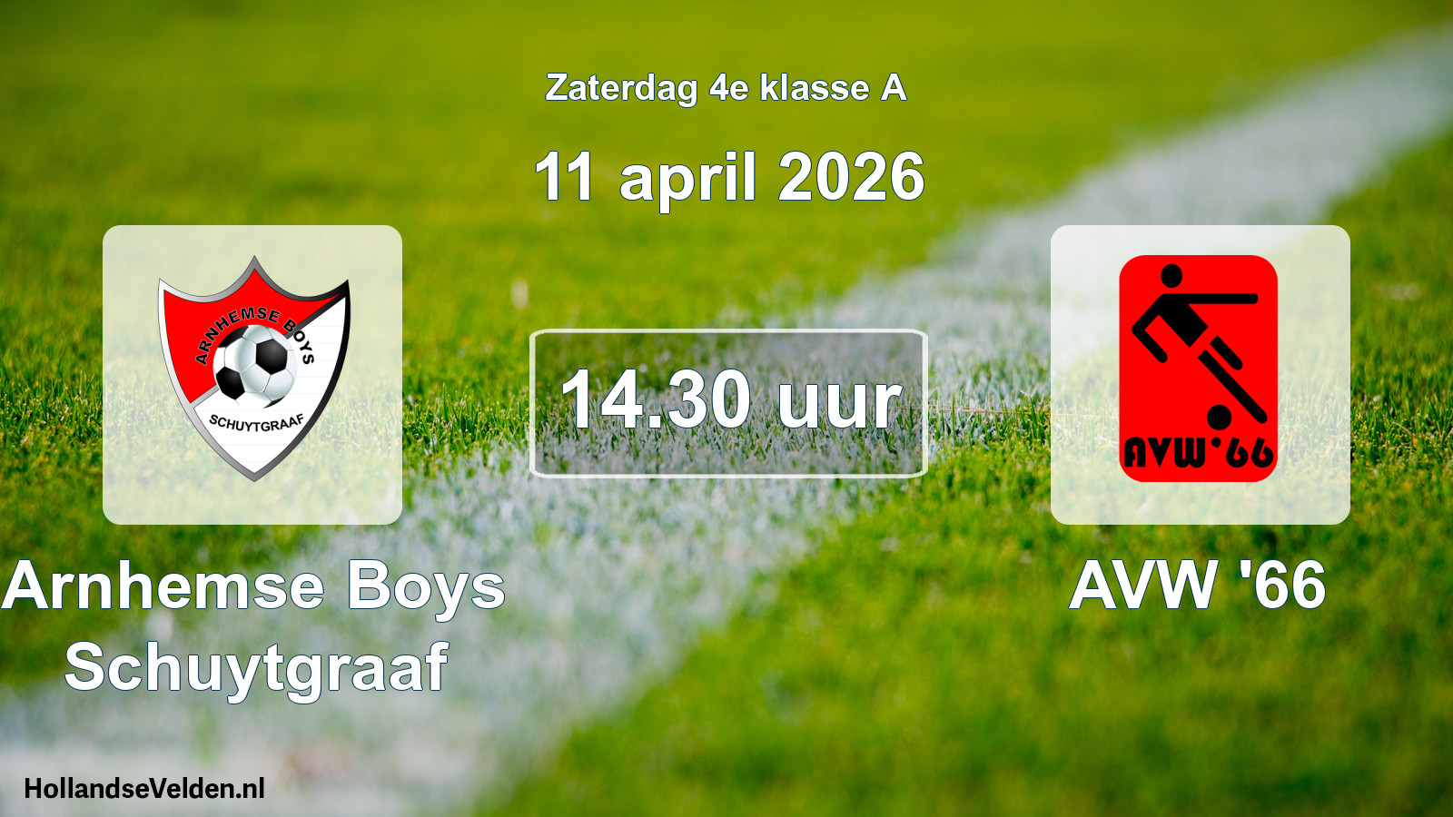 Scheduled Match: Arnhemse Boys Schuytgraaf - AVW '66 (11 April 2026)