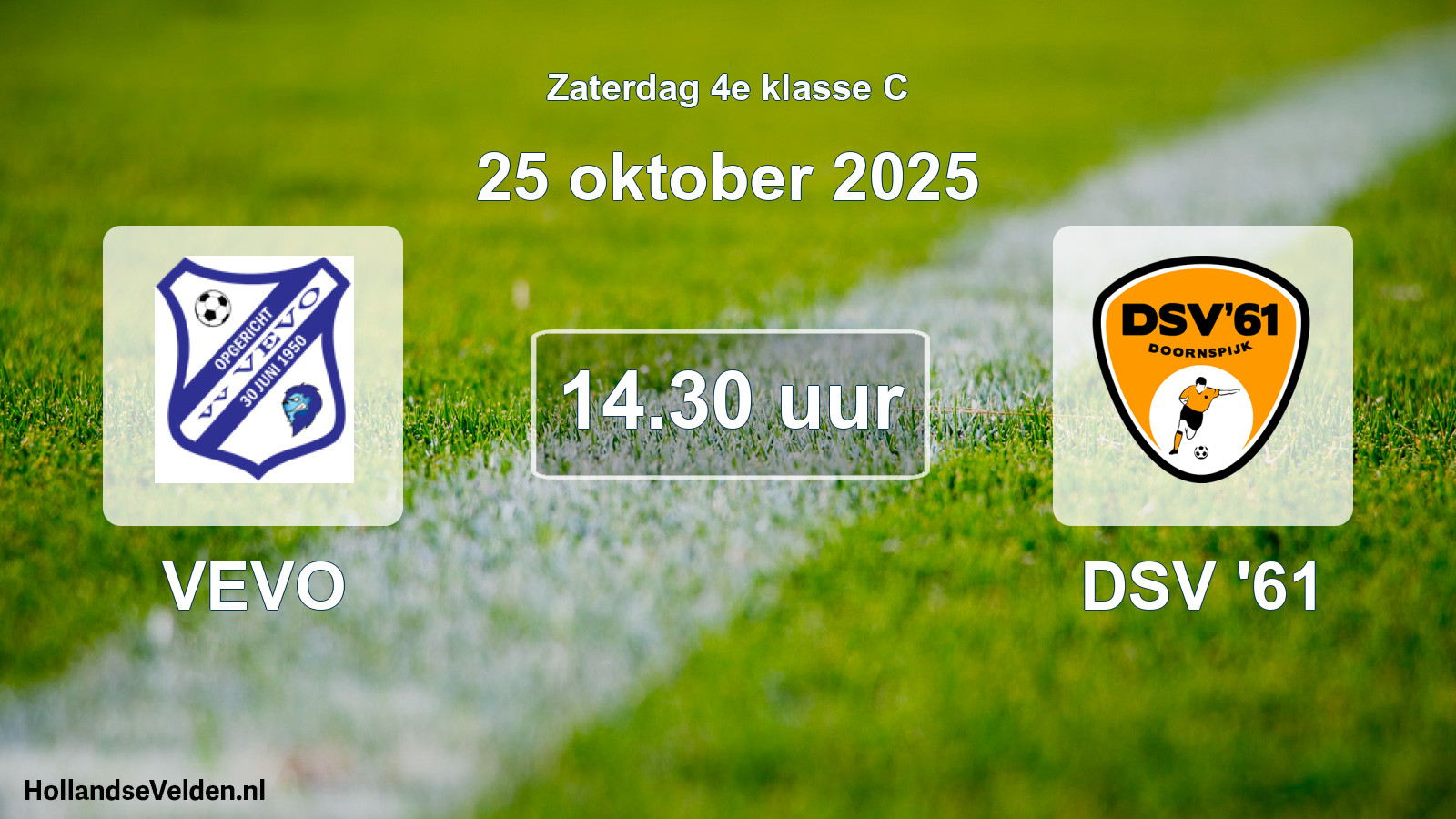 Scheduled Match: VEVO - DSV '61 (25 October 2025)