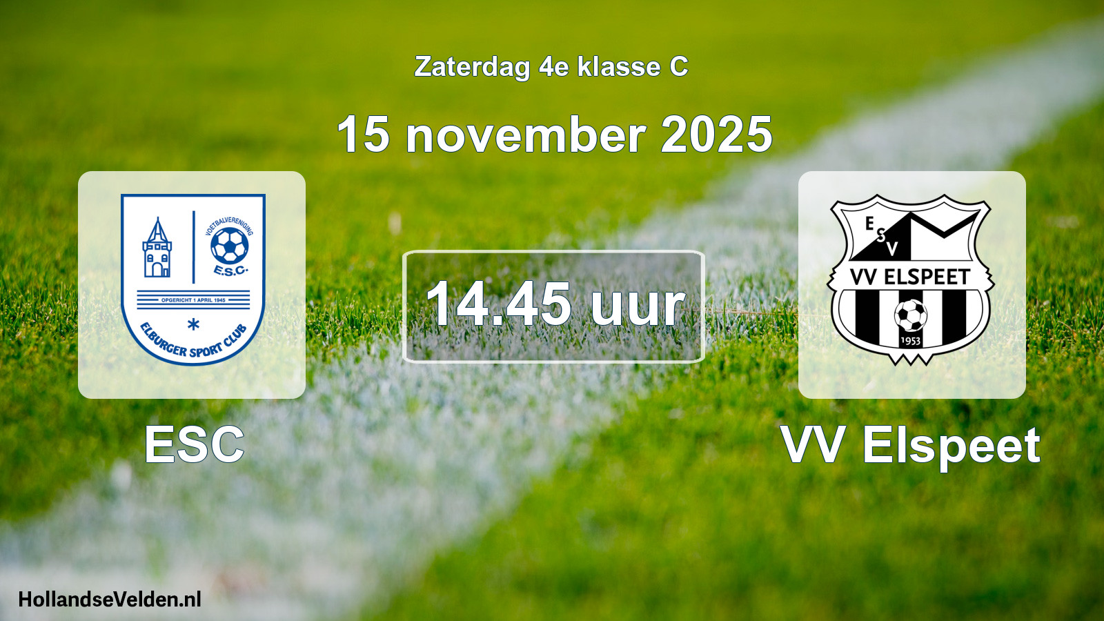 Scheduled Match: ESC - VV Elspeet (15 November 2025)