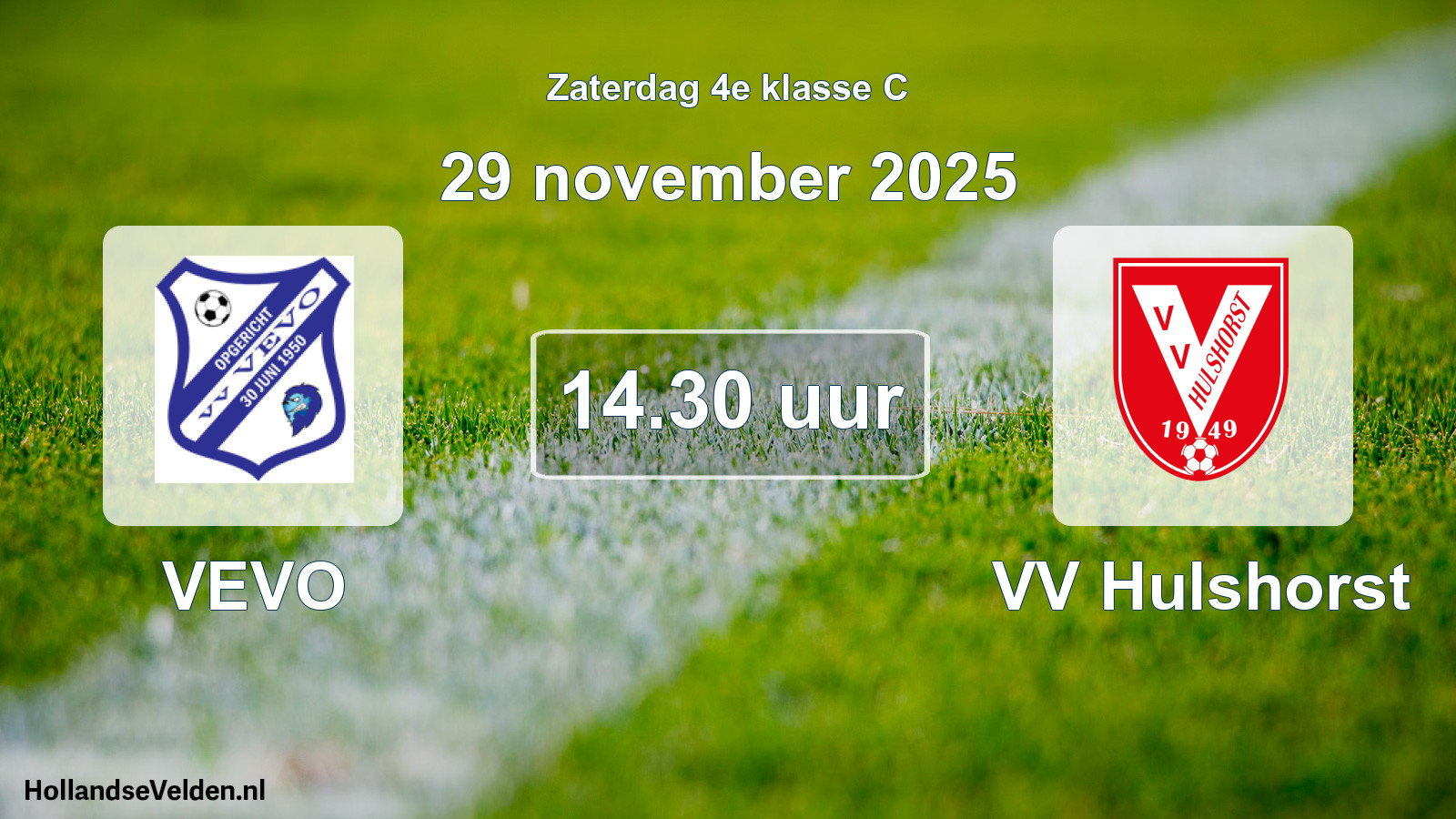 Geplande wedstrijd: VEVO - VV Hulshorst (29 november 2025)