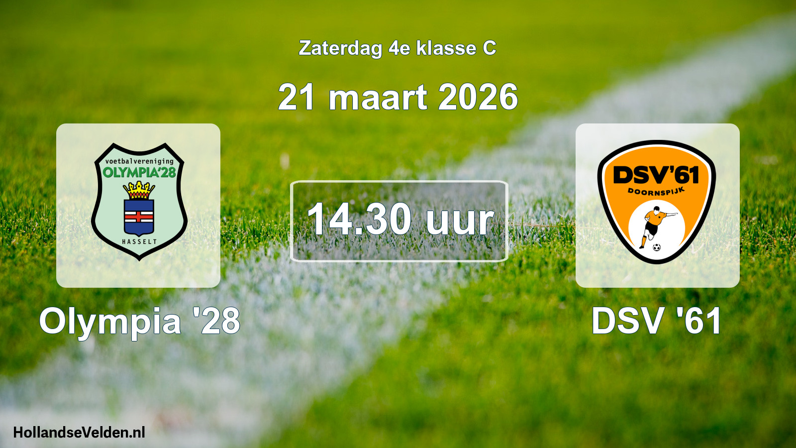 Geplande wedstrijd: Olympia '28 - DSV '61 (21 maart 2026)