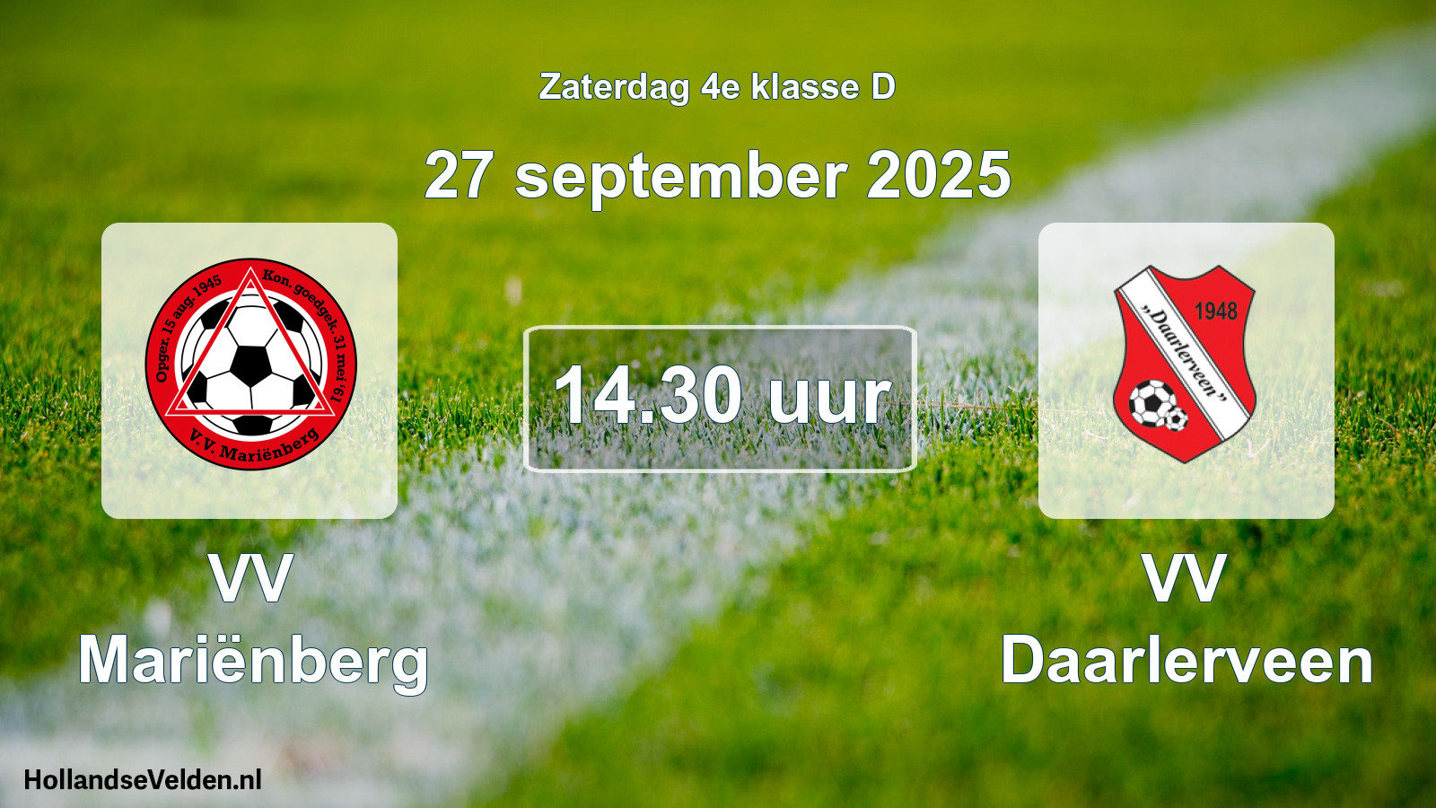 Scheduled Match: VV Mariënberg - VV Daarlerveen (27 September 2025)