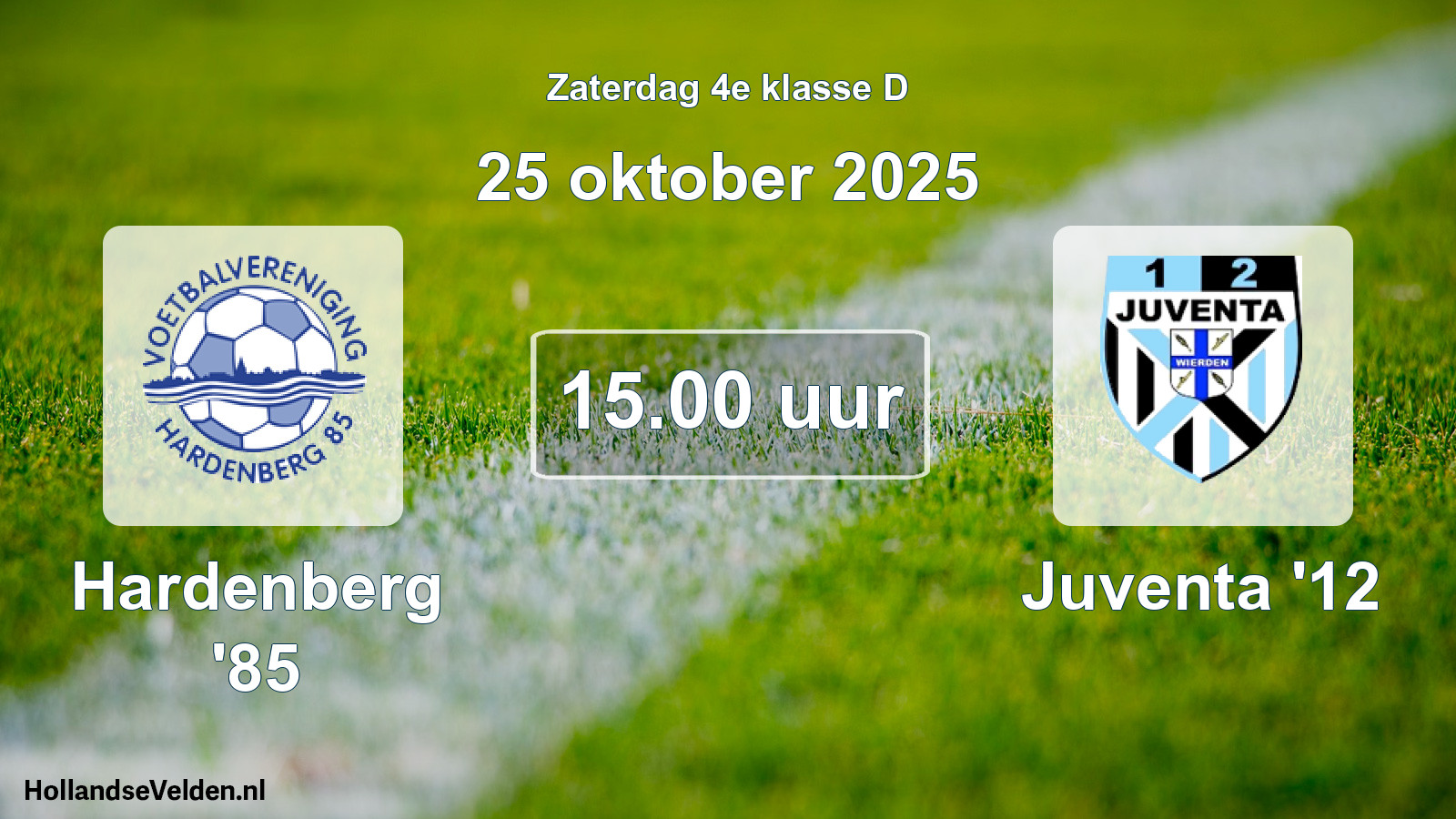 Geplande wedstrijd: Hardenberg '85 - Juventa '12 (25 oktober 2025)