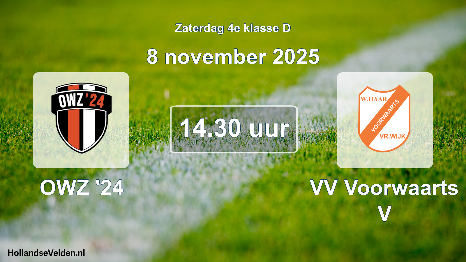 Geplande wedstrijd: OWZ '24 - VV Voorwaarts V (8 november 2025)