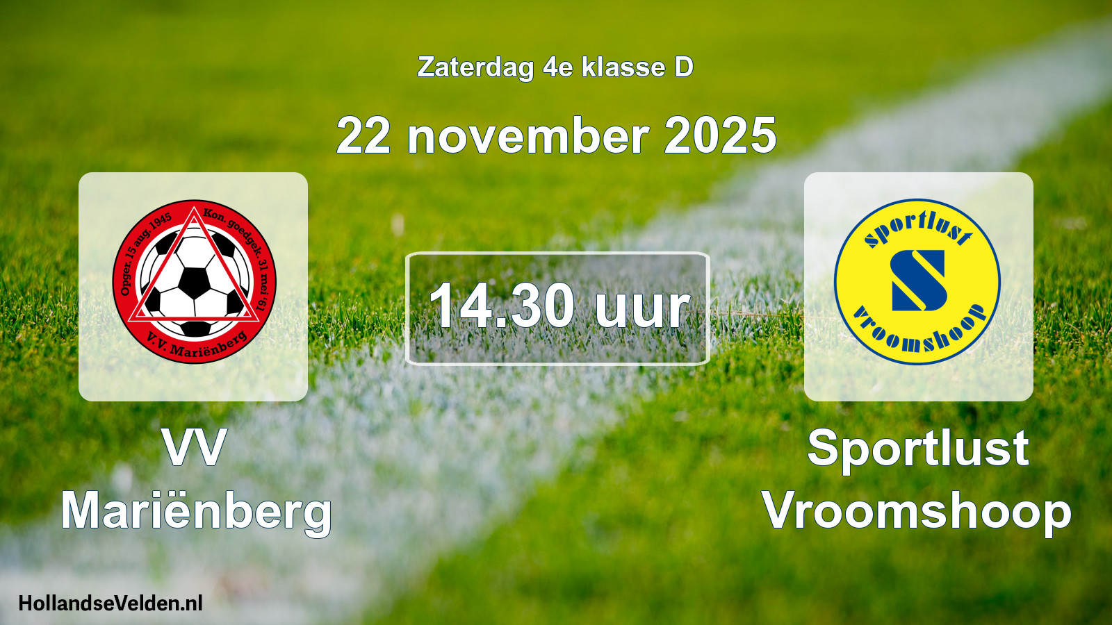 Scheduled Match: VV Mariënberg - Sportlust Vroomshoop (22 November 2025)