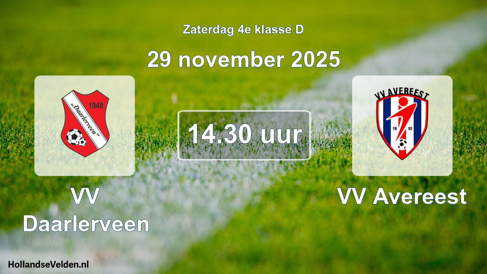 Geplande wedstrijd: VV Daarlerveen - VV Avereest (29 november 2025)